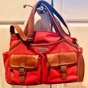 Red canvas “Elizabeth” diaper bag